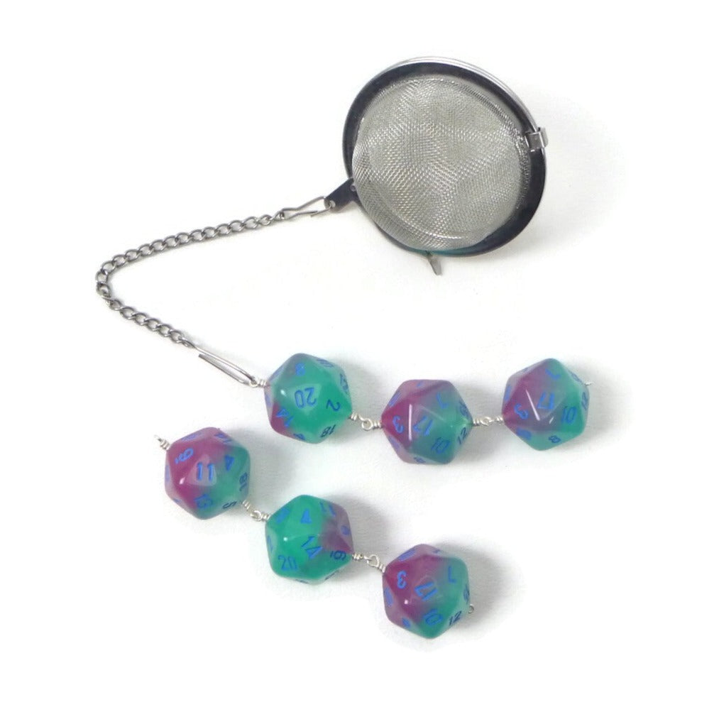 Gemini Gel Green-Pink D20 dice infuser