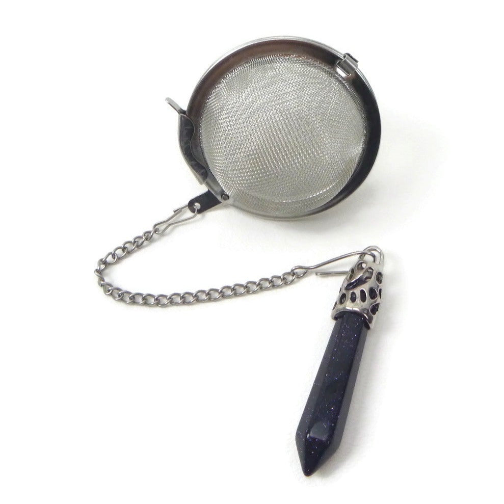 Tea Infuser with Crystal Point Charm (pick your stone!)