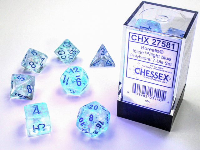7 Piece Polyhedral Set - Borealis Luminary Icicle