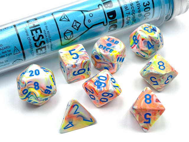 7 Piece Polyhedral Set - Festive Kaleidoscope - Lab Dice