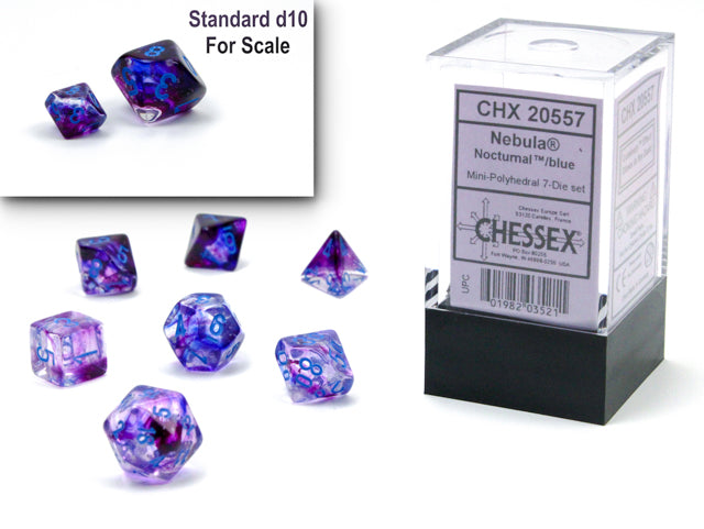 7 Piece Mini-Polyhedral Set - Nebula Nocturnal/Blue