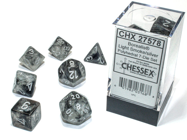 7 Piece Polyhedral Set - Borealis Luminary Smoke