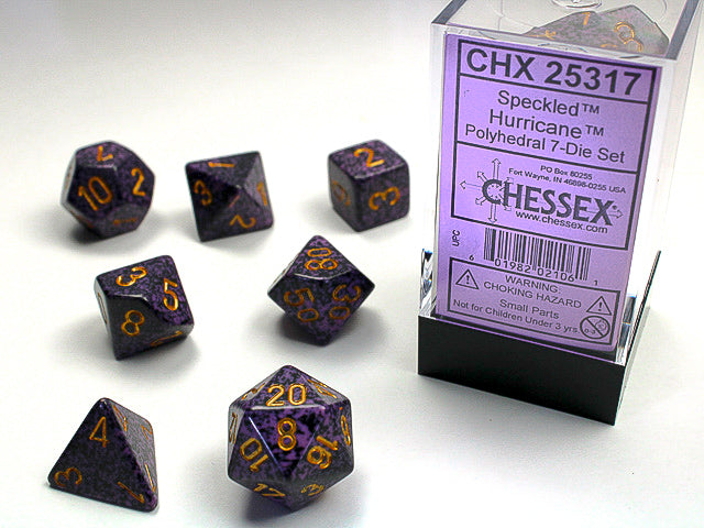 7 Piece Polyhedral Set - Speckled Hurricane