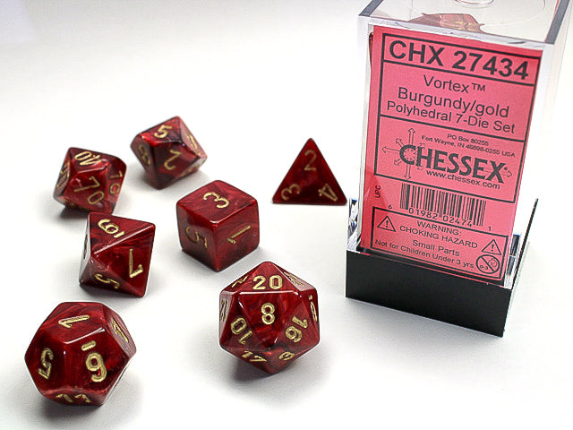 7 Piece Polyhedral Set - Vortex Burgundy