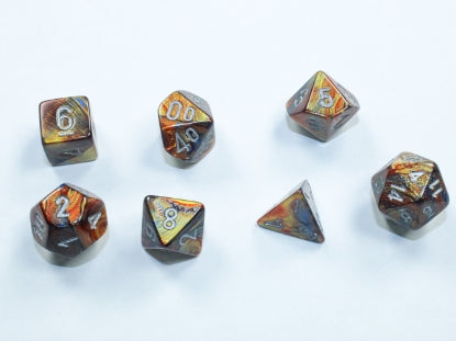 7 Piece Mini-Polyhedral Set - Lusterous Gold/Silver