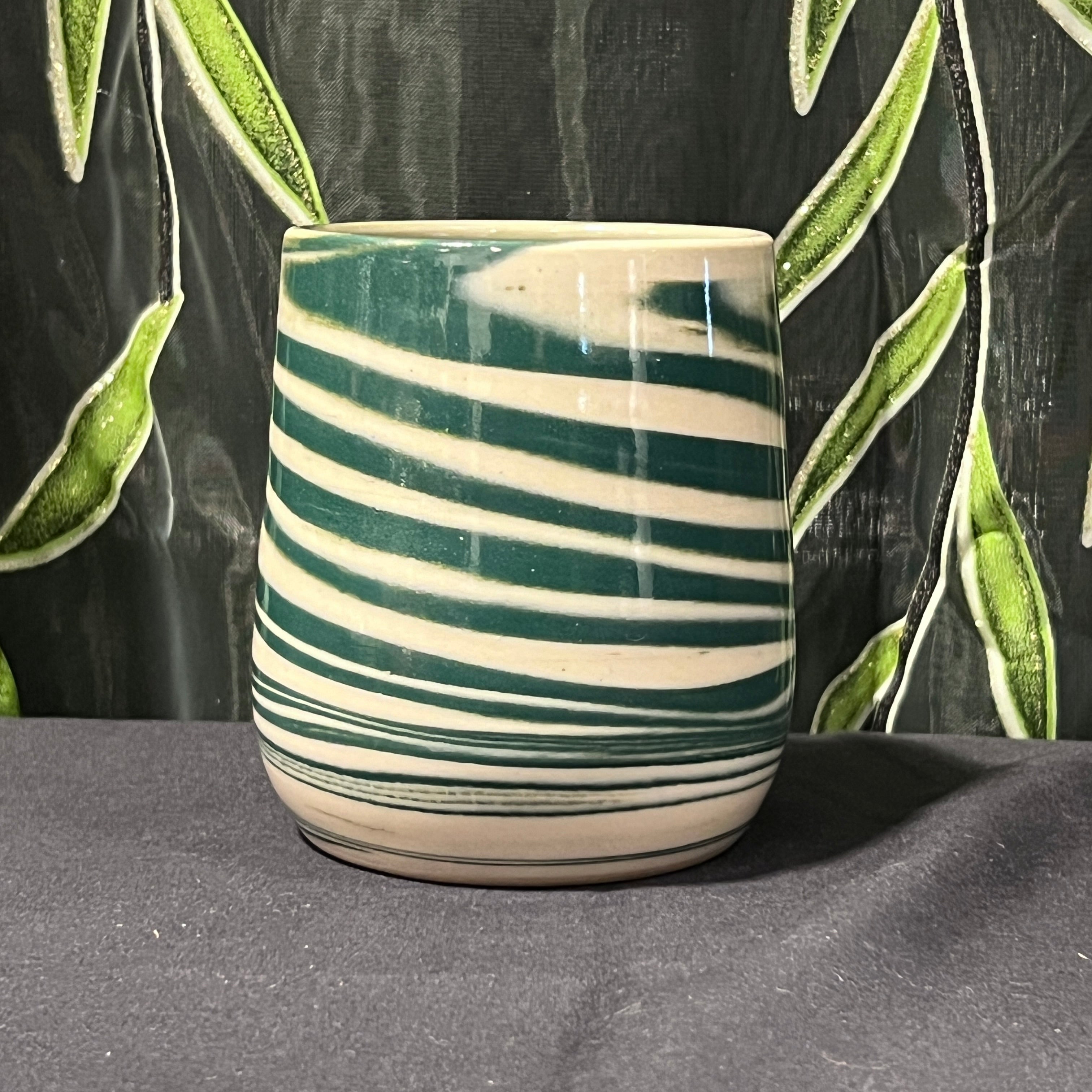 Swirled Clay Cup - Teal