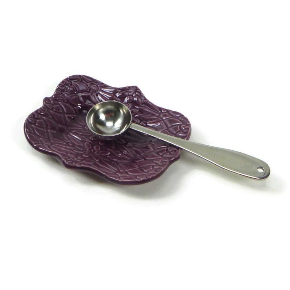 Large Purple Scalloped Trivet with Geofloral Texture