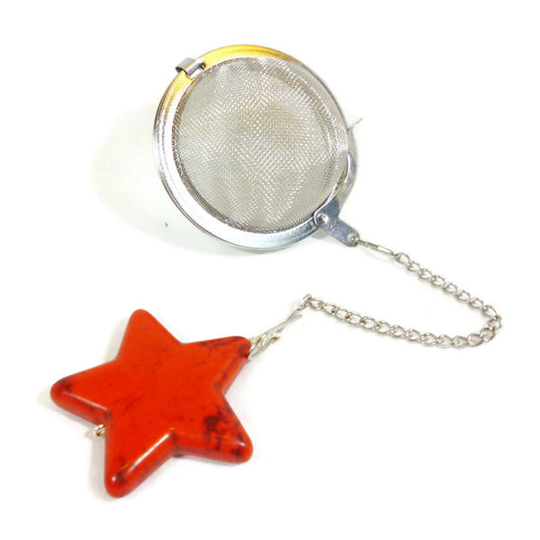 Tea Infuser with Red Star Charm