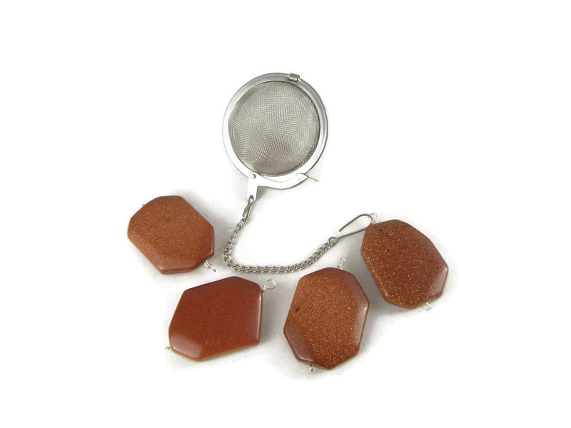 Tea Infuser with Goldstone Charm