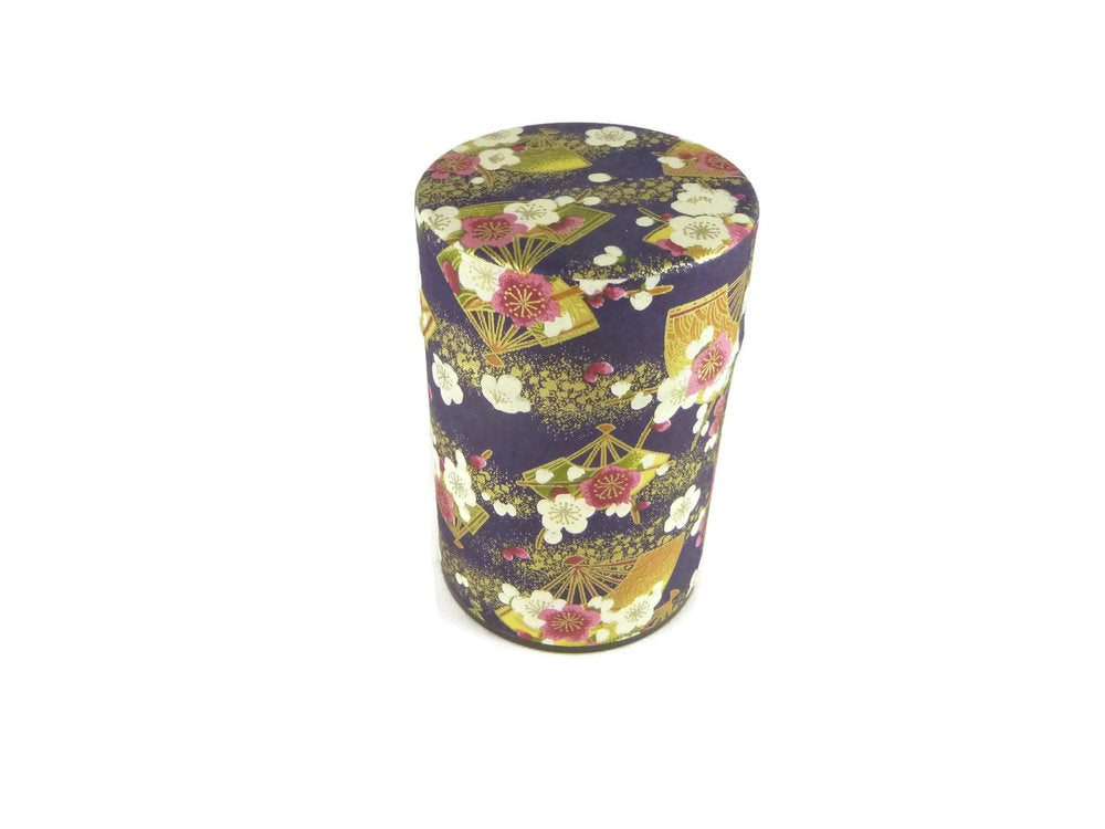 Purple Flowers Washi Paper Canister - 3.5oz