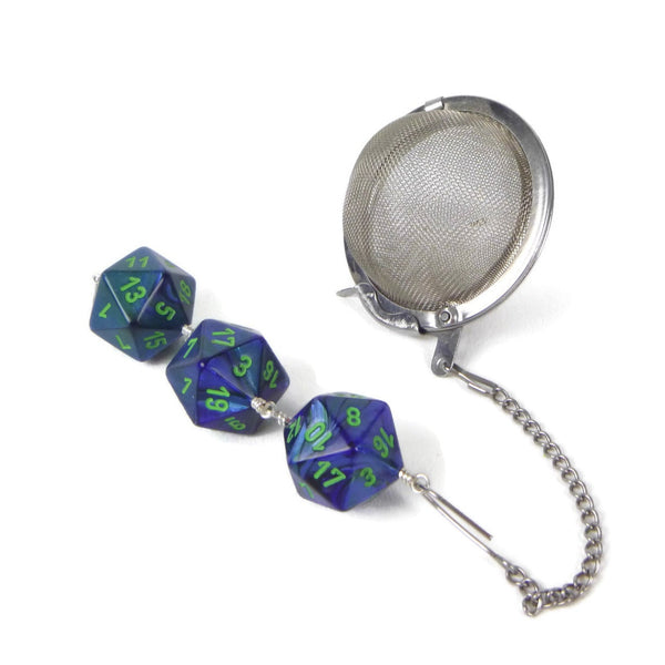 Tea Infuser with Pearl Royal Blue Dice Trio