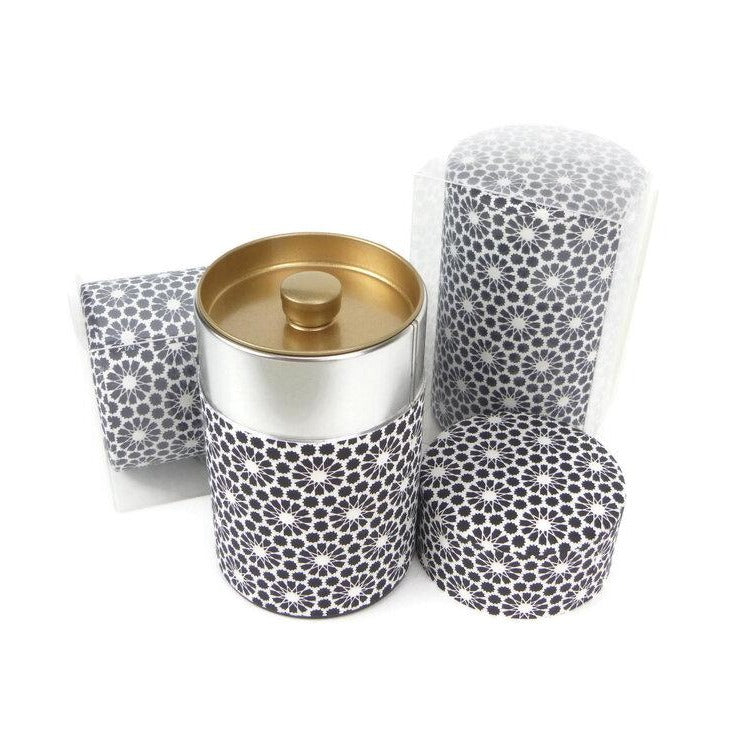 Black and White Washi Paper Canister - 3.5oz