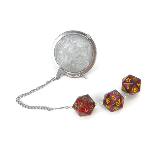 Tea Infuser with Red Speckled Dice Trio
