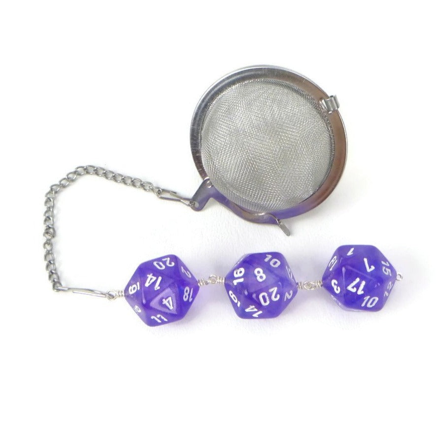 Tea Infuser with Purple Borealis Dice Trio