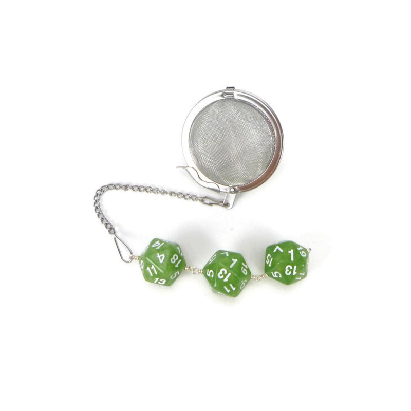 Tea Infuser with Green Pearl Dice Trio