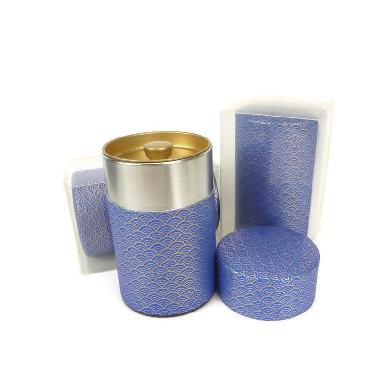 Blue Fish Scale Washi Paper Canister - 3.5oz