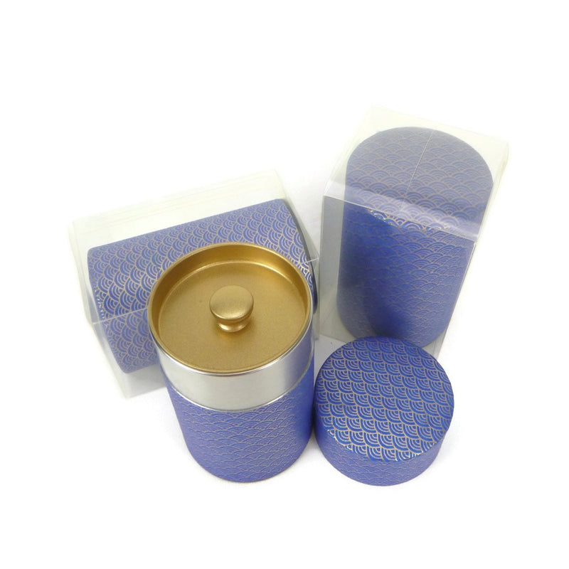 Blue Fish Scale Washi Paper Canister - 3.5oz