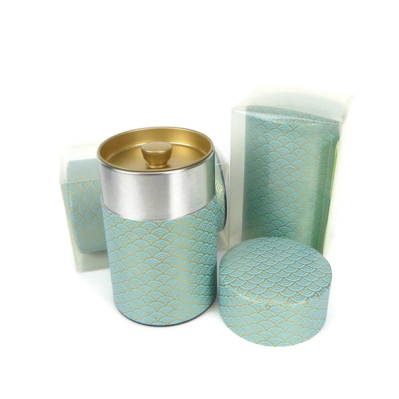 Teal Fish Scale Washi Paper Canister - 3.5oz