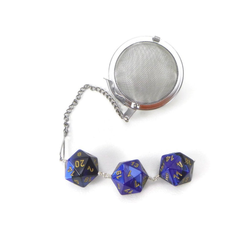 Tea Infuser with Blue and Black Dice Trio