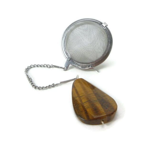 Tea Infuser with Faceted Tigers Eye Charm