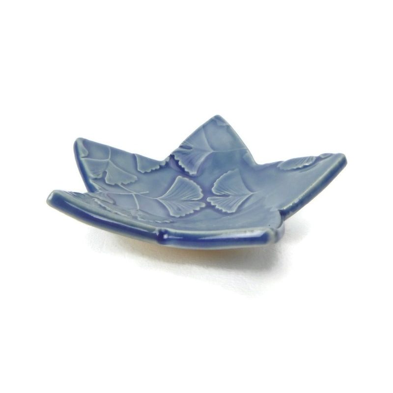 Blue Star Shaped Trivet with Ginkgo Pattern