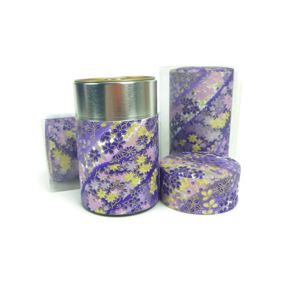 Purple Floral Washi Paper Canister - 3.5oz