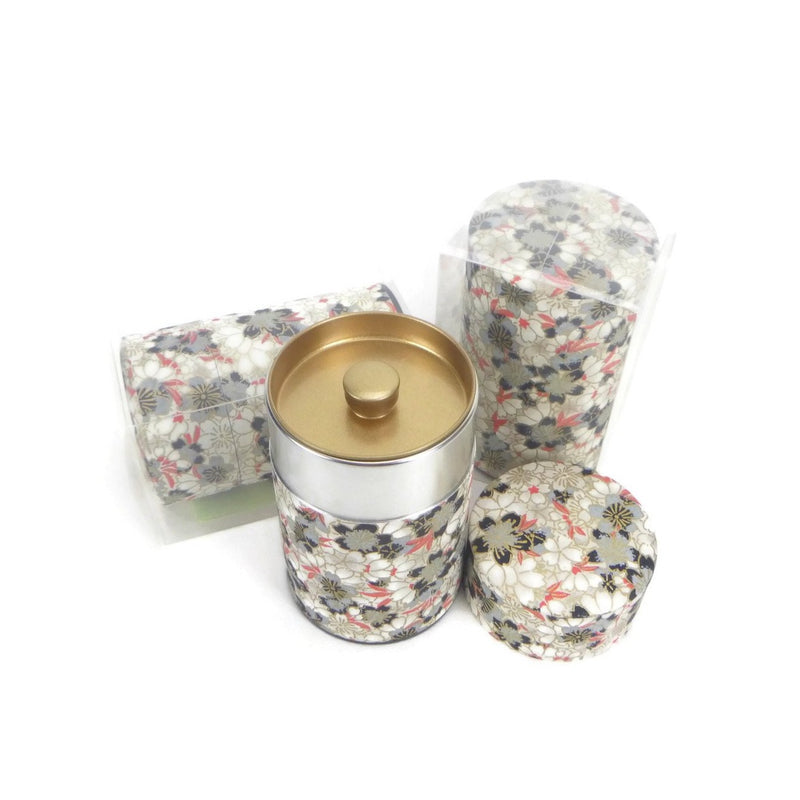 Black and Red Floral Washi Paper Canister - 3.5oz