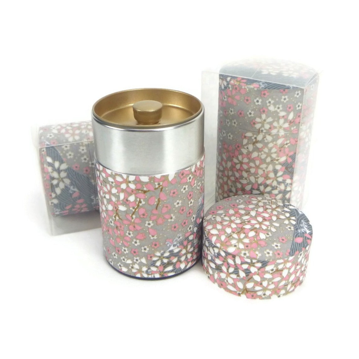 Pink and Grey Floral Canister - 3.5oz