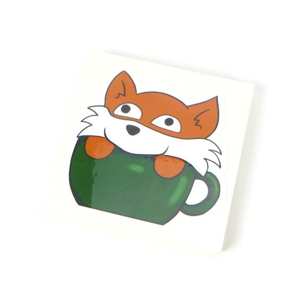 Fox in a Teacup Sticker