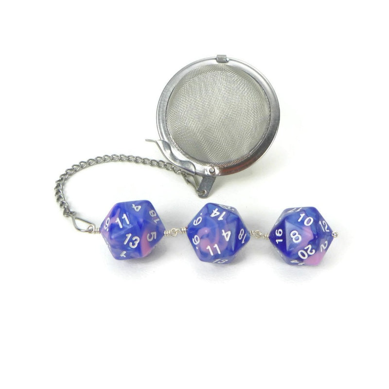 Tea Infuser with Blue and Pink Cotton Candy Dice