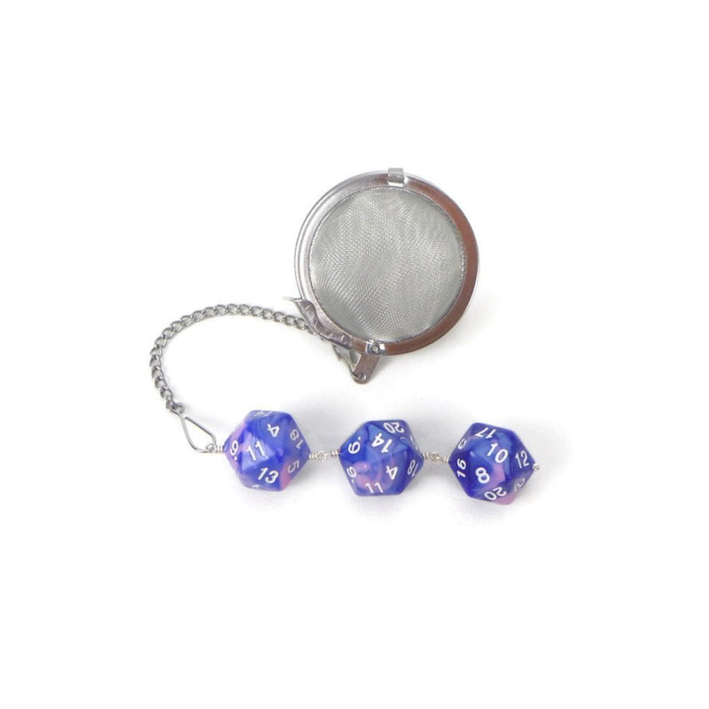 Tea Infuser with Blue and Pink Cotton Candy Dice