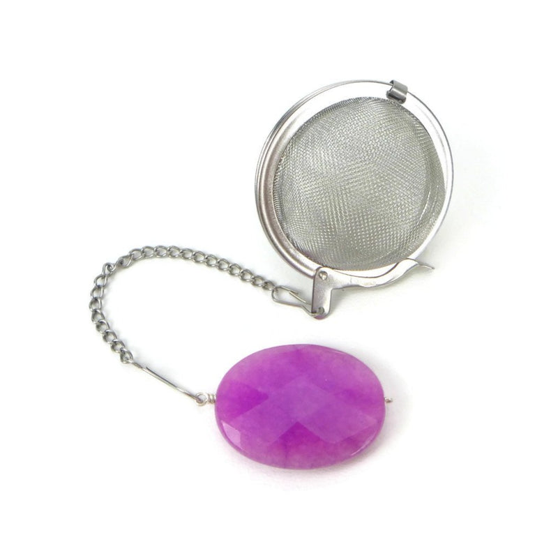 Tea Infuser with Violet Oval Charm