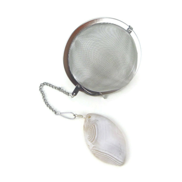 3 Inch Tea Infuser Ball with Matte Agate Charm