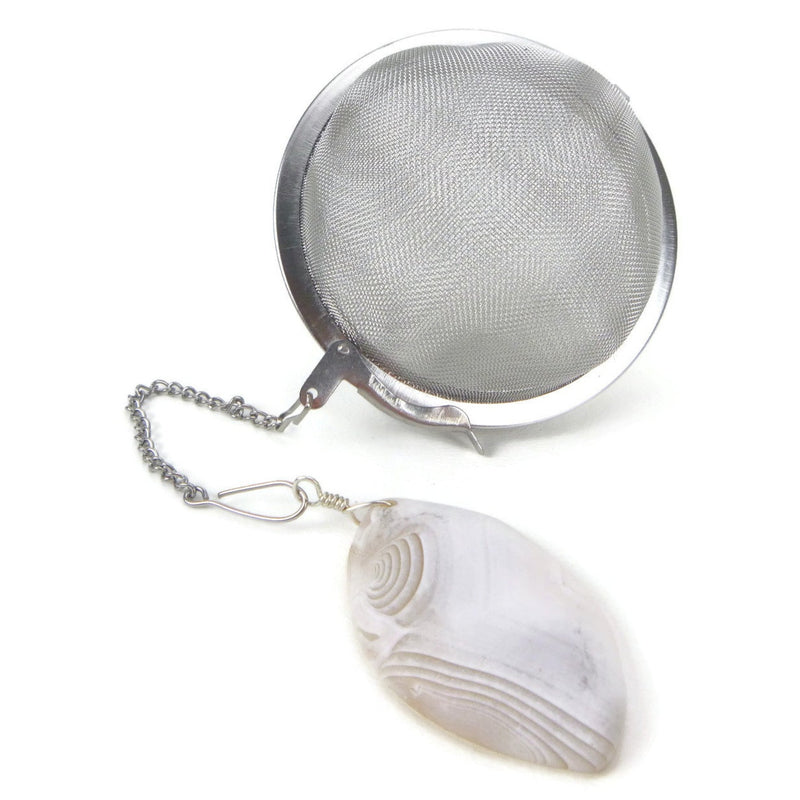 3 Inch Tea Infuser Ball with Matte Agate Charm