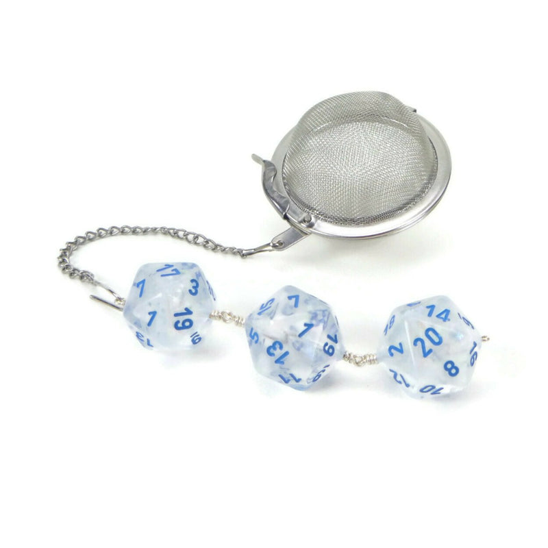 Tea Infuser with Icicle Blue/Clear Borealis Dice Trio