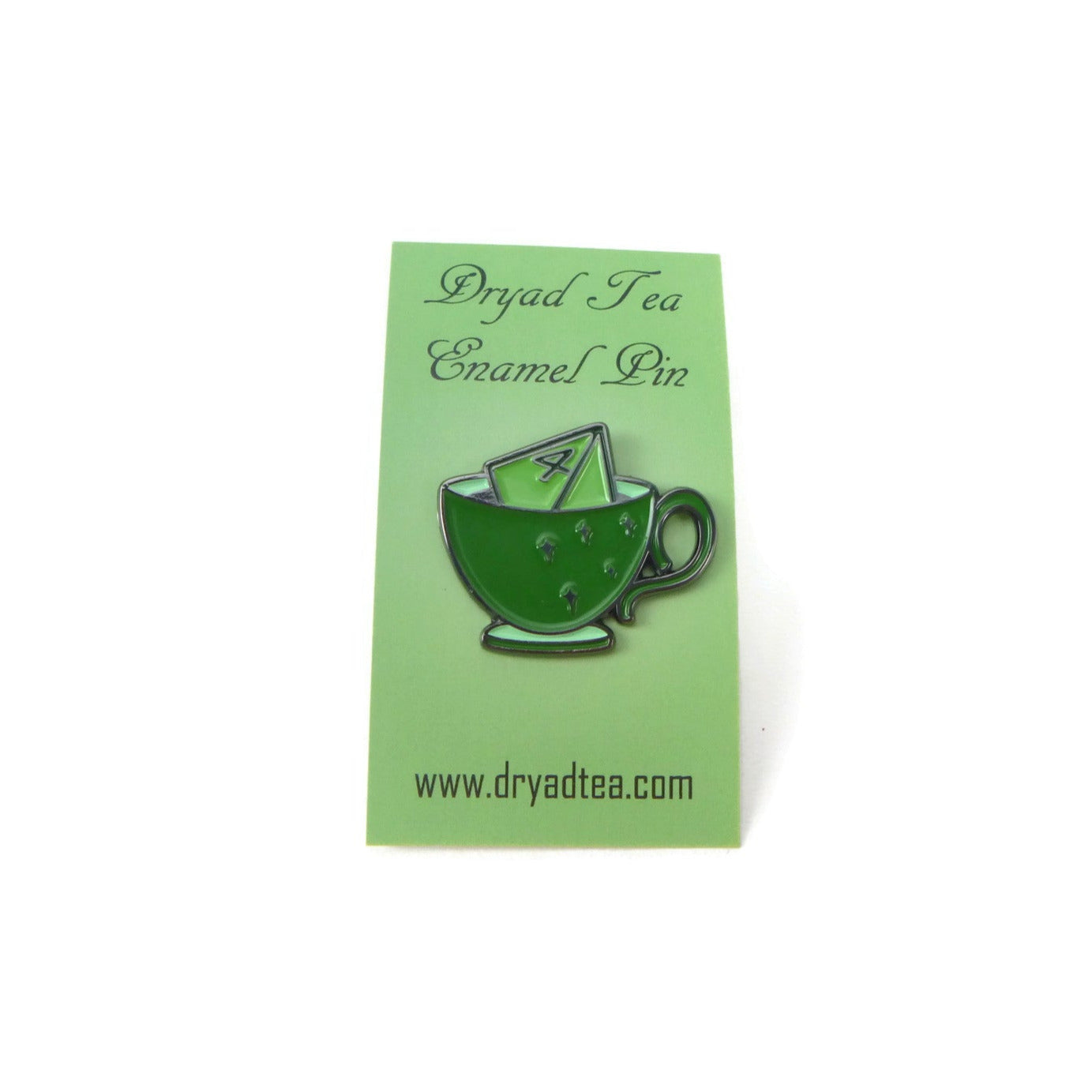 D4 and Teacup Enamel Pin - Green Teacup