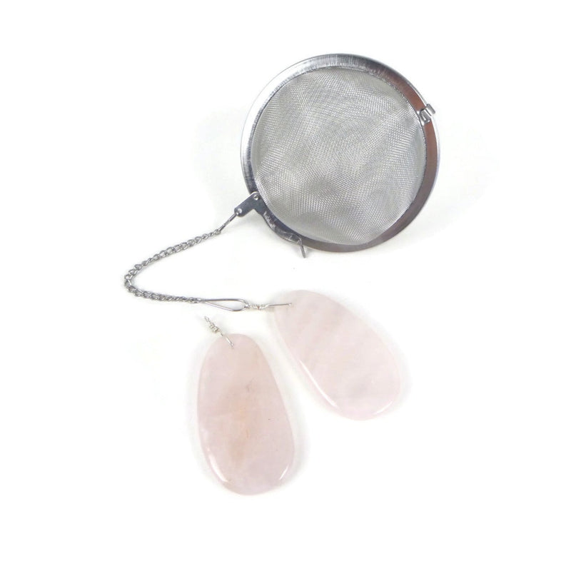 3 Inch Tea Infuser Ball with Rose Quartz Stone Charm