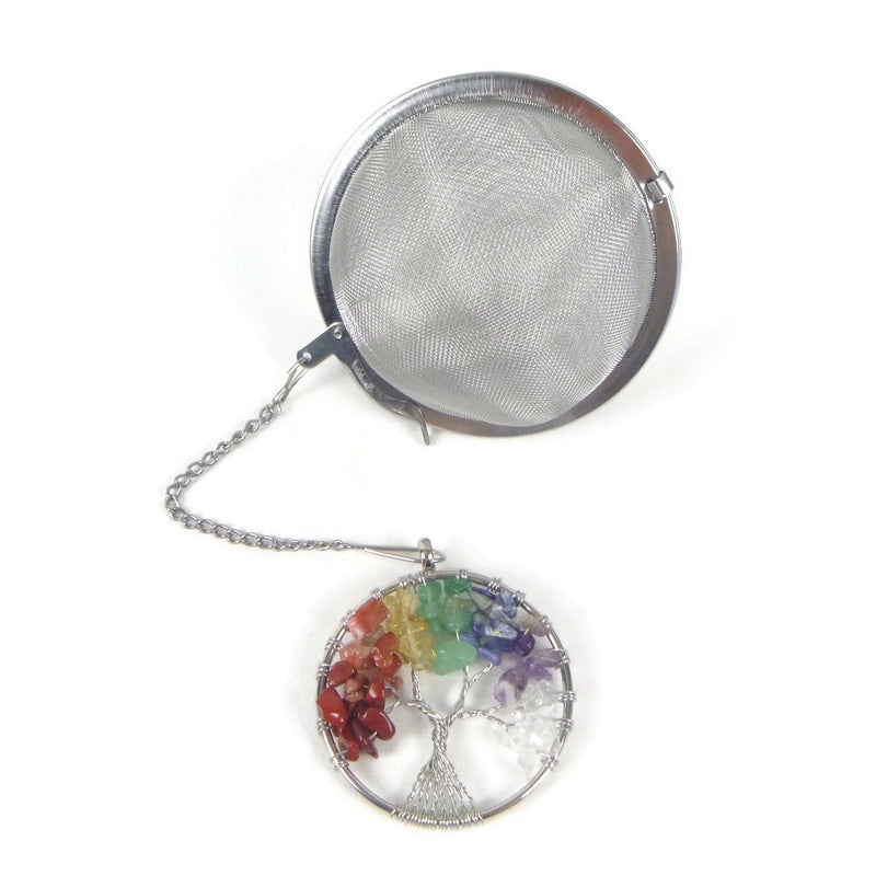 3 Inch Tea Infuser Ball with Wired Rainbow Tree Charm
