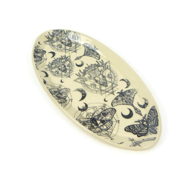 Moth Moon Patterned Plate - 8.5x4