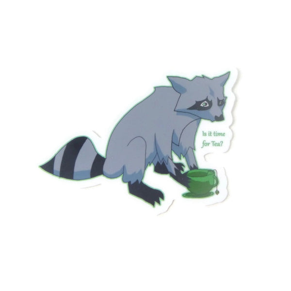 Raccoon and Teacup Sticker