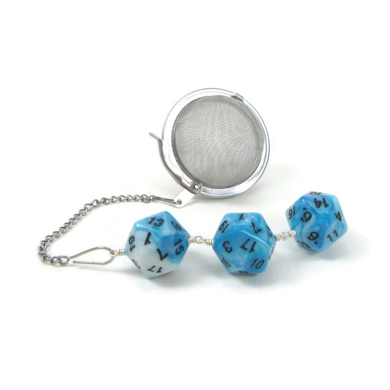 Tea Infuser with Blue and White Dice