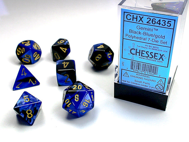 7 Piece Polyhedral Set - Gemini Blue/Black