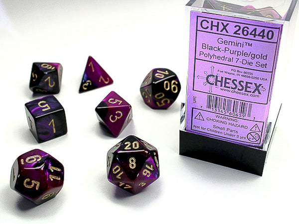 7 Piece Polyhedral Set - Gemini Black/Purple