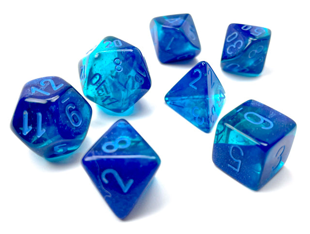 7 Piece Polyhedral Set - Gemini Blue-Blue/light blue