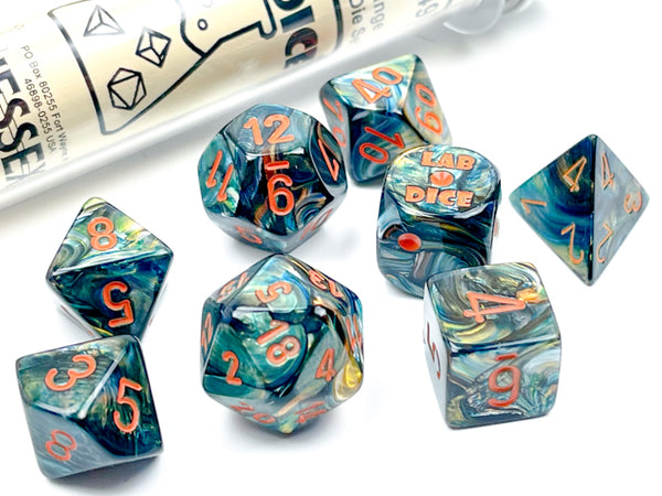 7 Piece Polyhedral Set - Lustrous Alpestris - Lab Dice