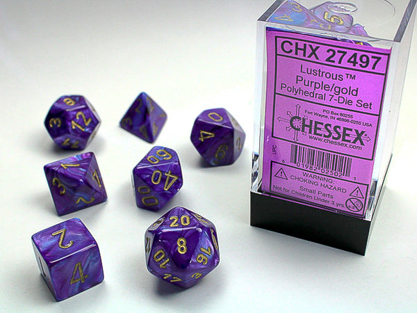7 Piece Polyhedral Set - Lustrous Purple/Gold