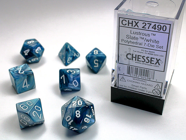 7 Piece Polyhedral Set - Lustrous Slate/White