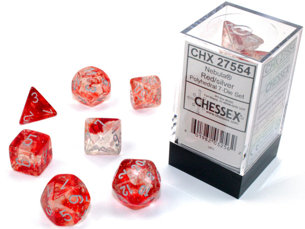 7 Piece Polyhedral Set - Nebula Red/Silver