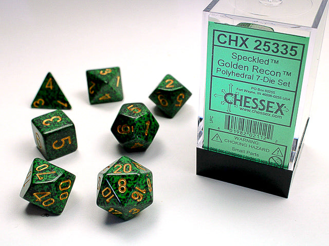 7 Piece Polyhedral Set - Speckled Golden Recon