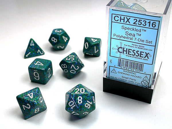 7 Piece Polyhedral Set - Speckled Sea